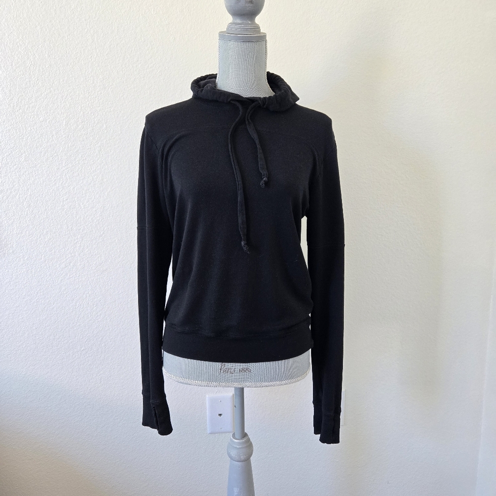Strut This Black Pullover Hoodie sz Small Modal Cotton Blend Emo Grunge Academia